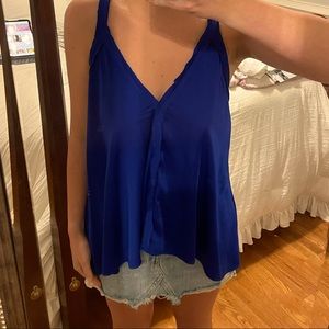 Blue BCBG Maxazria silk tank top
